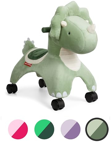 Radio Flyer Dash the Rolling Dinosaur, Green Ride On Toy for Toddlers 1-3 Years Old