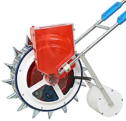 Push Vegetable Seeder,Rolling Lawn Seeder,Controllable Distance,Transparent Seed Box for Easy Observation,Top Cover Design,Easy To Place Seeds,for Corn Cotton Soybean Peanut