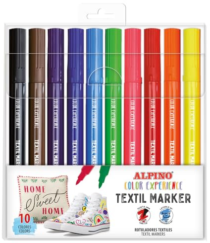 Alpino Rotuladores Textiles Color experience. Rotuladores para Tela | Disfruta Decorando Tu Ropa | Dibuja y Colorea Tu Prenda Favorita