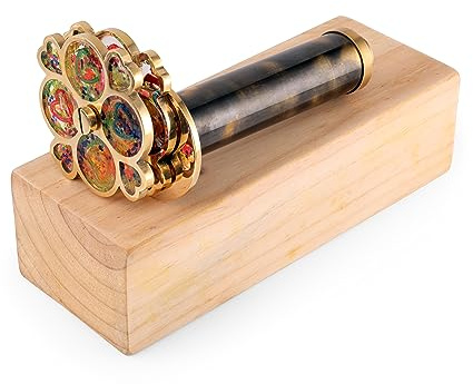AL QAYIM Premium Handcrafted Brass Kaleidoscope - Vintage Aesthetics - Perfect 3D Mirror Lens for Friends, and Family - Ideal Gift for Valentine’s Day and Christmas (Big Heart)