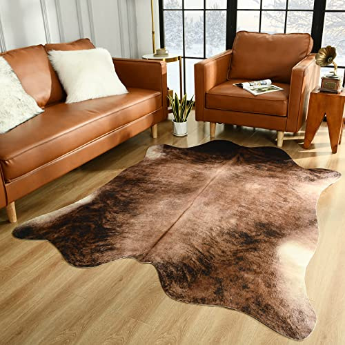 Easycozy Teppich aus Rindslederimitat, groß, 18 x 200 cm | Verdicktes Gummiband, für Schlafzimmer, Wohnzimmer, Heimbüro, westliche Dekoration