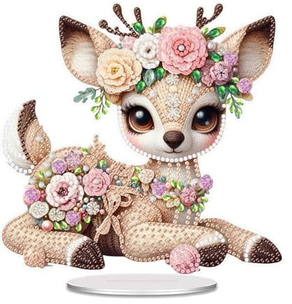 DIY Diamond Painting Tisch Deko, 5D Diamant Painting Tiere Vögel Tischdeko, Diamant Malerei Stehend Kunst Set, Ornamente Geschenke für Anfänger Zuhause,Büro Dekoration-REH