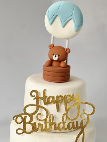 Edible Teddy Bear Cake Toppers - 3D Sugar Fondant Figure - Kids Birthday Decorations - Handmade Present - Christening, Baby Shower