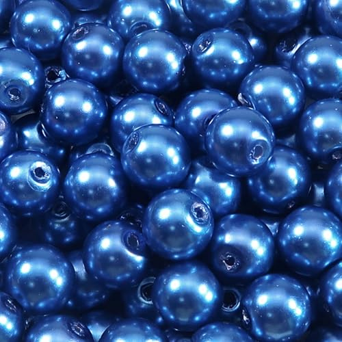 TOAOB 100pz Perle per Braccialetti 10mm Perla per Bigiotteria Blu | Perle in Vetro, Decorative Perline per Bracciali Collane Fai Da Te Bracciali Artigianato Gioielli