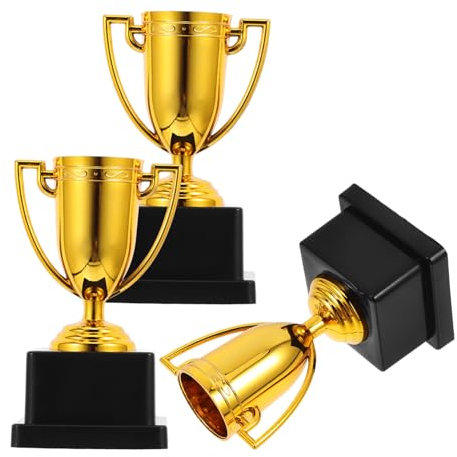Cabilock 3stücke Goldene Trophäen Pokale Kunststoff Auszeichnungen Für Sportwettkämpfe Partys Und Spiele Belohnung Und Partygeschenke