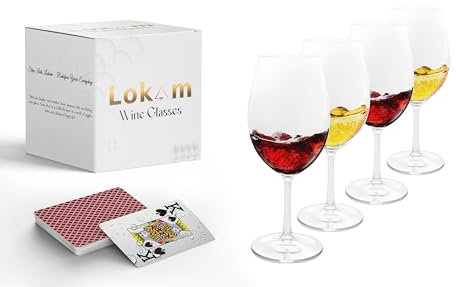 LOKAM Copas de vino irrompibles con tallo, juego de 4 copas de vino de plástico (20 onzas) | 100% Tritan y libre de BPA | Ideal para piscina, playa, viajes y al aire libre, camping, picnic, tazas de