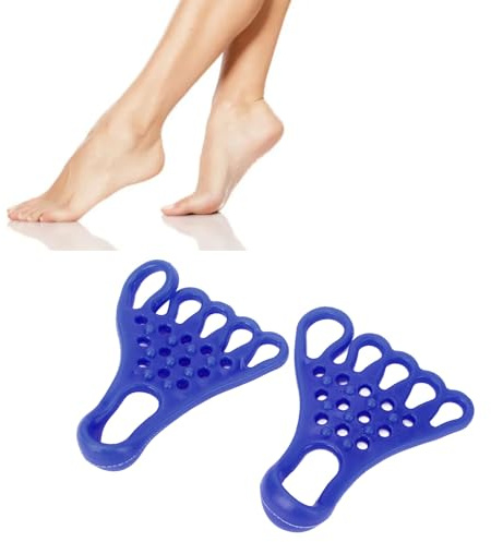 WOOXGEHM Barella per Dita Dei Piedi, Altamente Elastico, Rilassamento Muscolare, Resistente All'Abrasione Fascia Elastica per Separatore del Piede TPR Antiscivolo per Fitness Valgo (Blu)