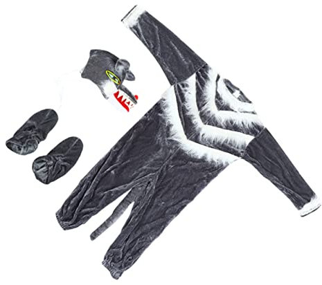 TOBBOMEY Tierkostüm Für Junge Mädchen Mit Schuhen Und Kopfbedeckung Bühnenkleidung Mit Animal Design Junge Mädchen Bühnenkostüm Mit Cosplay Requisiten