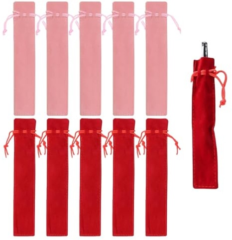 Custodia per penna, 10 pcs Astuccio per matite con elastico, Sacchetto a Penna in Velluto, Portatile Sacchetto a Penna in Velluto