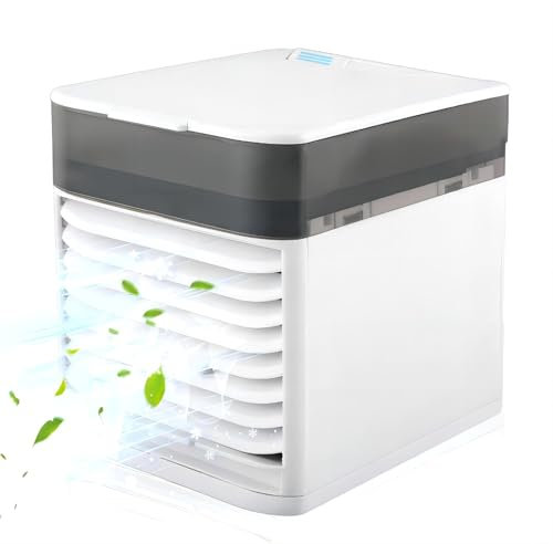 Climatiseur Mobile, RosyFate Refroidisseur d'Air Portable, avec 3 Vitesses et USB, Economisez de l'Énergie et Rafraîchissez la Maison, pour Chambre, Bureau