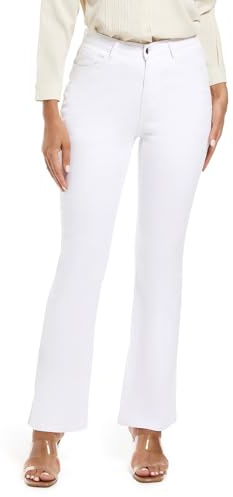 MIRLCIMR Dam hög midja stretch klocka underdel byxor push up rumpa lyft smala colombianska jeans, Vitt, 42