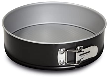Guardini, Molde desmontable con 1 fondo de 18 cm de diámetro, acero con revestimiento antiadherente, negro y plateado, fabricado en Italia, línea Silver Elegance
