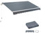 Outsunny Toile de store avec volant - Tissu de rechange imperméable pour auvent de 4 x 3 m - Protection solaire pour jardin, balcon, cour - Gris