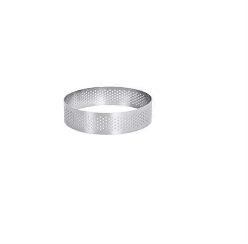 YGLEEULI Cercle à Tarte en Acier Inoxydable, Anneau à gâteau perforé, Anneau Rond, Outils de Cuisson for Beignets, Anneaux à Crumpets pour Desserts(7cm Round)
