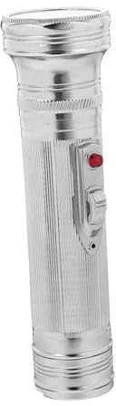 DIYEAH Lampe Torche Vintage en Fer Argenté à Piles, Design Classique Portable et Robuste, Décoration Intérieure Randonnée Plusieurs Styles