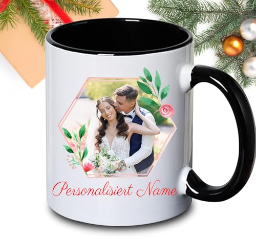 loongway Personalisierte Kaffeetasse - Kaffeebecher zum Selbst Gestalten,Keramik Tasse mit Custom Name, FotoTasse,Geschenk für Familie, Freunde, Geburtstag, Weihnachten