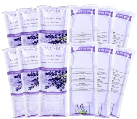 Paraffinvax påfyllningar, 12-pack lavendeldoftande paraffin vaxpärlor block för paraffinbad, paraffinvax maskin påfyllningar för handfötter torr hud, lindrar muskeltrötthet, återfuktning och ger