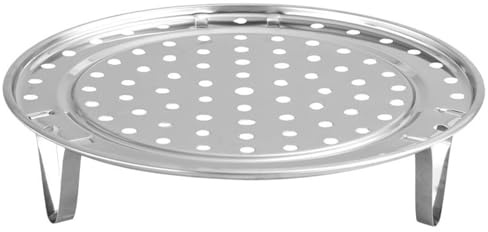Rejilla para vaporera, rejilla para vaporera de acero inoxidable con patas de soporte extraíbles para ollas, olla a presión, cesta multifuncional (22cm)