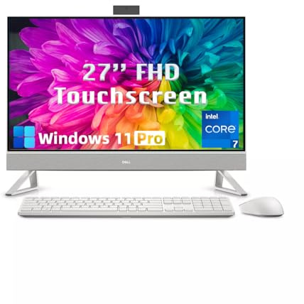 Dell 27 All-in-One Desktop Computer, 27 FHD IPS Touchscreen, Core 7 150U(Up to 5.5 GHz), Wireless KB & Mouse, NVIDIA GeForce MX570A GDDR6, Wi-Fi 6E, Windows 11 Pro (32GB RAM, 1TB SSD)