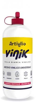 ARTIGLIO Colla Vinilica Bianca Vinik WilbraVil, Universale, Base Acquosa, Non Tossica, per Legno, Carta, Cartone, Feltro, Stoffe, Pelle, Sughero (250 g)