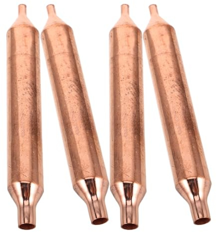 VERDANVERSE Filtre Déshydrateur à Tube Unique en Cuivre Lot de 4 pour Réfrigération et Congélateur Système de Séchage Rapide et Pratique