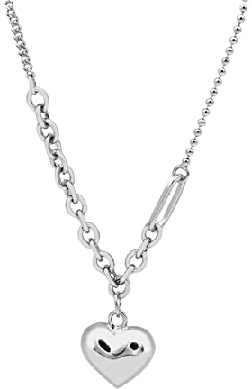 Damhalsband, Silverhalsband Kedja Hjärtform Längd 45 cm Smycken för mamma Kvinnor Flickor