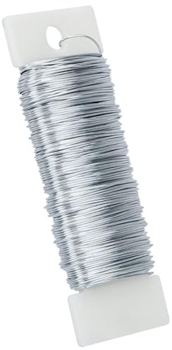 1 PCS Silver Craft Wire,50m Modelling Binding Wire,Durable Thin Wires,Wires For Jewellery Making,Flower Arrangement,Sculpting,Wedding Garlands & Bouquets and Handmade DIY Art Creation(Ø 0.3 mm)