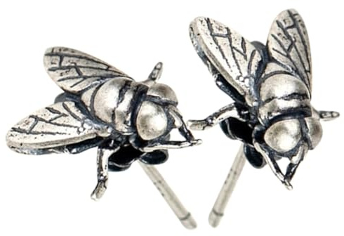 SHOWERORO Boucles d'oreilles cloutées pour femmes en argent S925 forme mouche, augmentation de la durée de vie, adaptées pour soirée et cérémonie, 1 paire