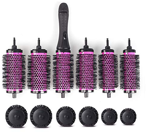 Xcellent Global Brush Set with Detachable Barrels Round Styling Tool, 6 Barrels 1 Handle, Small Medium Large BT023