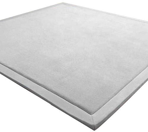 LEHOUR Engrosamiento Coral Terciopelo Alfombra Manta de rastreo para niños Alfombras Suaves de Tatami Antideslizante para niños Enlarge Play Mat (Gris, 150 * 200CM)