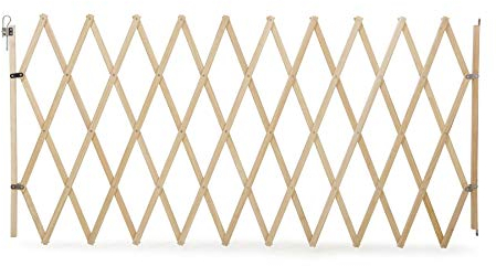 Bettacare Expandable Pet Barrier XL, 60cm - 230cm, Natural, Wooden, Retractable Dog Safety Gate, Barrier for Puppy and Dog