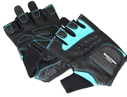 SALTER E-256 Guantes Fitness Femenino Color Azul, par (Talla s) Guantes Gimnasio, Guantes Pesas Gym Guantes Fitness Transpirable con Protección Completa de Muñeca y Palma para Crossfit