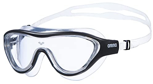 ARENA Unisex Adult The One Swim Mask Fitness Swimming Goggles for Men and Women Large Fit Polycarbonate Non-Mirror Lens, Clear/Black