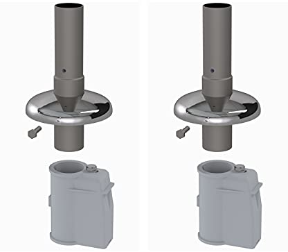 well2wellness® Poolleiter Einbauhalterung aus Edelstahl V4A Ø40mm (Paar) / Modell 66 (664421)
