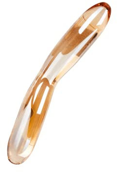 EIS Glänzender Glasdildo | Gebogener Glas-Dildo für Temperaturspiele | 8,5 cm Einführlänge | Beidseitig verwendbar | Glatte Oberfläche