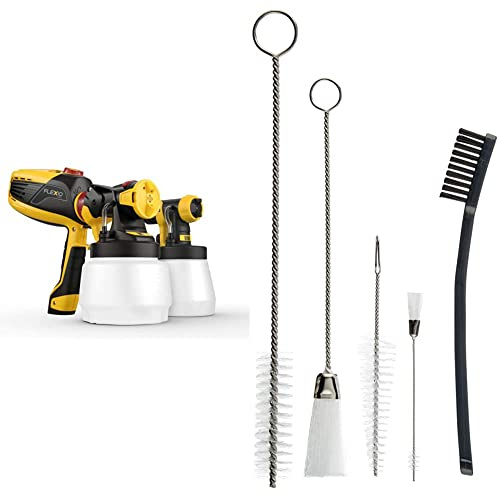 WAGNER W 590 FLEXiO Paint Sprayer for Latex & Dispersion Paints, 5-Piece Spray Gun Cleaning Kit, Black, Handheld, Plastic