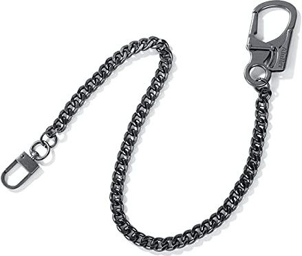 Ahiller Robuste Schlüsselkette Geldbörsenkette für Herren Biker | Anti-Verlust Doppelschloss-System, 61cm Edelstahlkette, Stilvolles & praktisches EDC Gegenstände