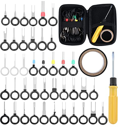 Nizirioo Terminal Removal Juego de Herramientas 41 Piezas Herramienta de Desbloqueo Juego de Llaves Allen con Sello de Acero, Enchufe de Conector de Automóvil Pasadores de Automóvil con Herramientas