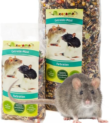 Mixerama Farbratten Getreide-Müsli - artgerechtes natürliches Rattenfutter ohne Pellets - Alleinfutter