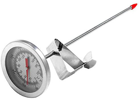 Frittierthermometer mit Sofortiger Ablesung, Zeigerthermometer, Fleisch Kochthermometer mit Edelstahlstiel, Öltemperaturanzeige Zum Braten, Kochen, Truthahn, Essen, Milch,