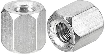 sourcing map 8 Stück Langen Sechskantmuttern M6 x 1 Abstand 12mm Länge Kupplung Muttern 304 Edelstahl Metrisch Sechskant Stab Kupplung Muttern