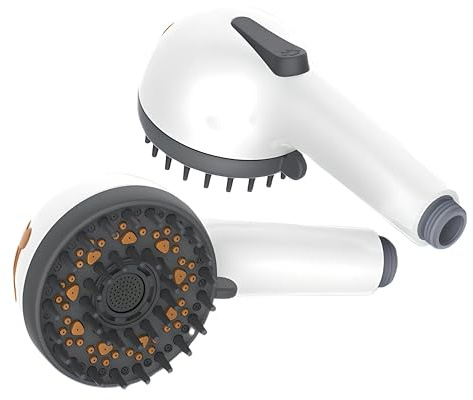 Betron Dog Shower Head with Massage Brush, Water Saving Pause & 4 Spray Modes for Pet Grooming