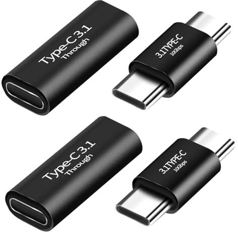 Adattatore USB C Maschio/Femmina (4 Pezzi) Compatibile con MacBook Pro, Tablet PC, Samsung Galaxy e Altro Ancora
