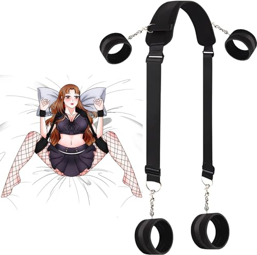 BDSM Bed Bondage Restraints Kit for Couples Queen Size Bed Straps Sex Hand Ties for Adult Play Adjustable Leg Spreader Bar Handcuff Sex Restraining Set Women for Bedroom Toys Sweatshirt HSQBD-H