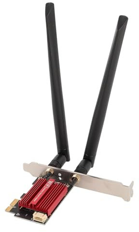 Tarjeta WIFI7 PCIe WiFi, MT7925 Pro 5400Mbps PCIEx1 Adaptador de Tarjeta de Red Inalámbrica con Antena Dual 8DB, Adaptador Inalámbrico Bluetooth 5.3 Tribanda 2.4G/5G/6G