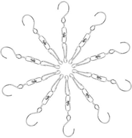 Milisten Metal Swivel Windsocks Hooks 10pcs Zinc Alloy Rotating Chime Hangers for Outdoor Garden Patio Hanging Ornaments Universal Fit