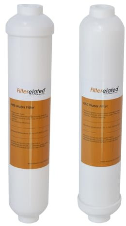 Filterelated PMB & GAC Osmoseanlage Aquarium Filter Set Sedimentfilter und Aktivkohlefilter (2-Pack) für 3/4 Stufe Aquarium, Riffbecken, Hydroponik - Reduziert Chlor, Sediment, Schwermetalle