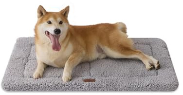 Joydeco Tapis pour Chien à Profil Bas Réversible Coussin de Lit, Coussin de Cage pour Chien Lavable avec Polaire Ultra Douce, Tapis de Lit de Niche Design Compact pour Animaux de Compagnie Grands