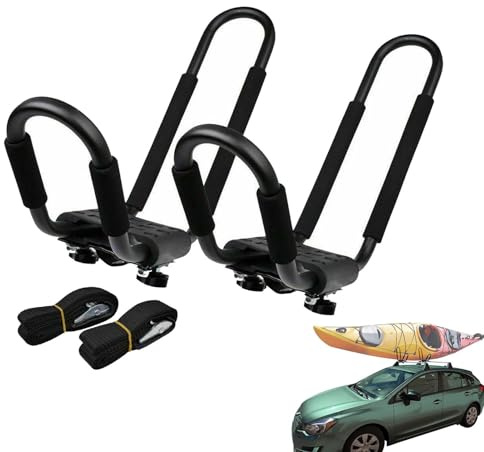 Kajak-Autoträger - 2 Stück -Snowboard-Dachträger - Trägergestell für Kanus,Kajaks, Surfbretter und Skibretter zur Dachmontage auf Auto und Kofferraum