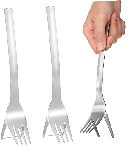 HOLIDYOYO 2pezzi Anguria Forchette Per Tagliare e Affettare Anguria in Acciaio Utensile Da Cucina Per Tagliare Fette e Cubetti Frutta